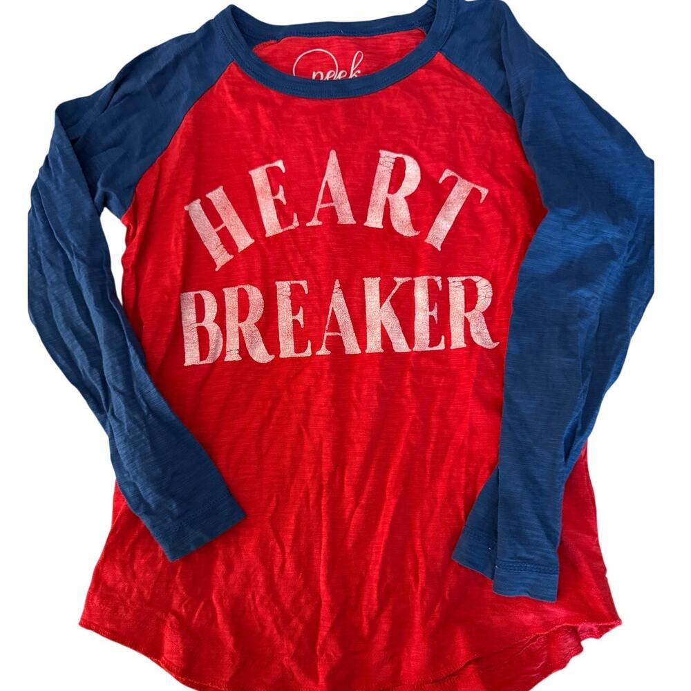 Peek blue red heart breaker shirt size 8